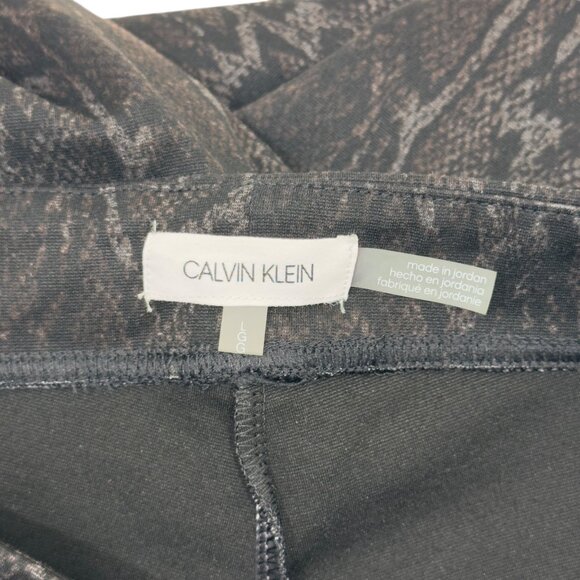 Calvin Klein Womens Black Snakeskin Print Pull-On Stretch Pants SZ L Slim Fit - Picture 4 of 11